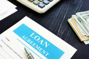 Loan Term Agreement on the table