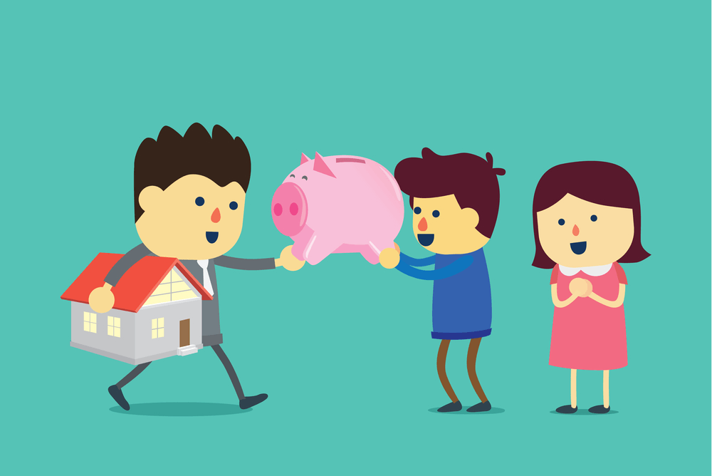 Husband and wife take a piggy bank to exchange-Sprint Funding